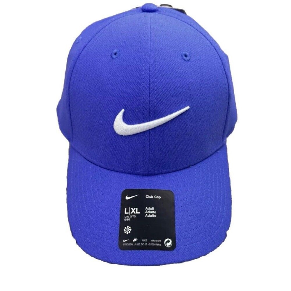 Nike Golf Club Hat Dri Fit Purple/White Swoosh Unisex Flex L/XL Structured Cap